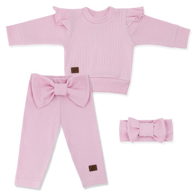 Komplet dla dziewczynki Kokarda  Róż