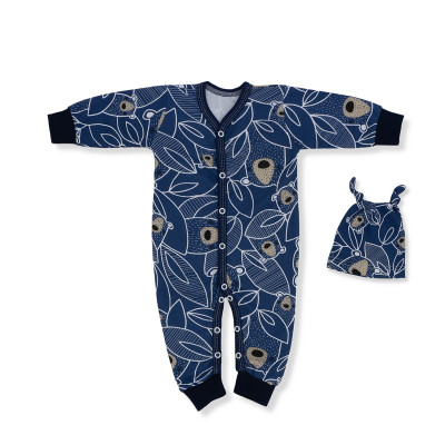 KOMPLET RAMPERS + CZAPECZKA Z KOLEKCJI MIŚ KOALA GRANAT