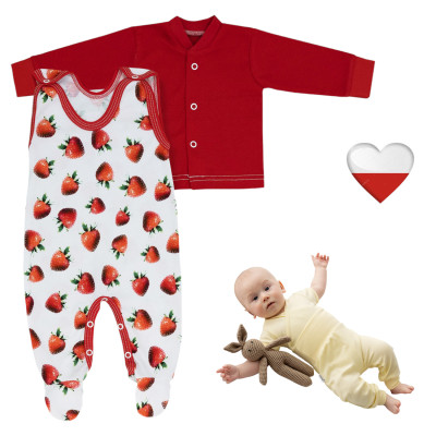 KOMPLET ŚPIOSZKI+KAFTANIK KOLEKCJA TRUSKAWECZKI