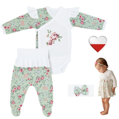 Komplet Róża Miętowa z opaską TuBobo