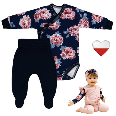 Komplet Róża akwarela granat TuBobo