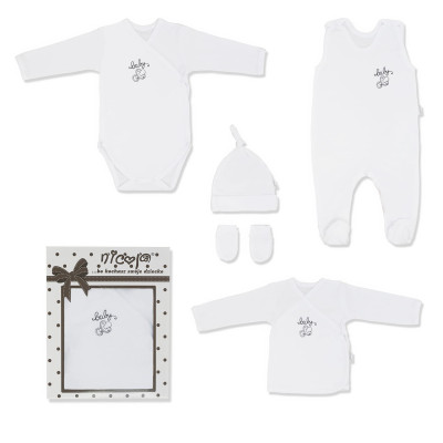 Wyprawka  dla noworodka - biała Ekskluzywna Polski Producent
