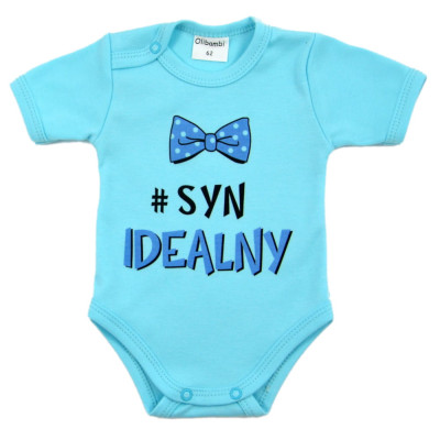 Body niemowlęce kr. rękaw napis SYN IDEALNY