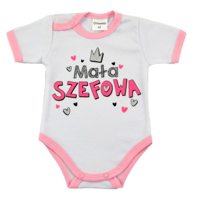 Body niemowlęce  MAŁA SZEFOWA białe