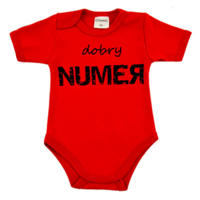 Body niemowlęce  DOBRY NUMER czerwony