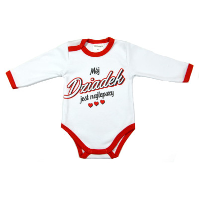 Body niemowlęce  MÓJ DZIADEK JEST NAJLEPSZY białe