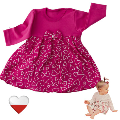 BODY Z SUKIENKĄ dla Dziewczynki KOLEKCJA SERCA TuBobo