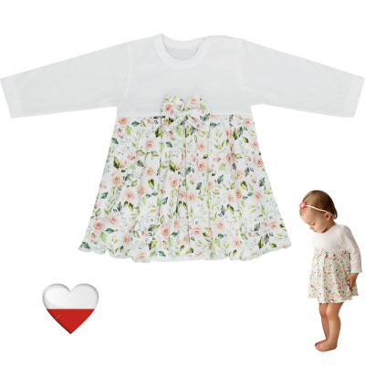 BODY Z SUKIENKĄ dla Dziewczynki RÓŻA MAŁA TuBobo