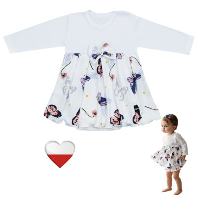 BODY Z SUKIENKĄ  dla Dziewczynki MOTYLKI TuBobo