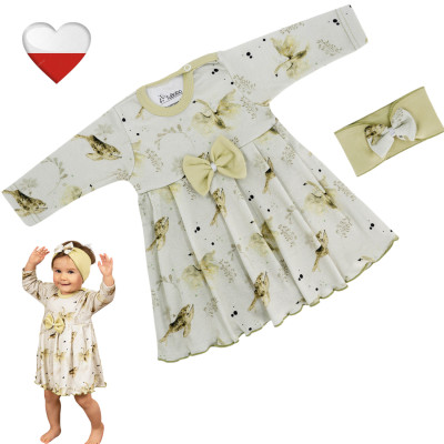 BODY Z SUKIENKĄ i opaską  dla Dziewczynki ŁABĘDZIE TuBobo