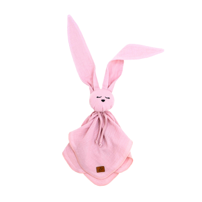 Przytulanka muślin  króliczek pudrowy róż