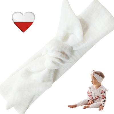 Opaska muślinowa pinup BIAŁA Opaski dla Dziewczynek TuBobo