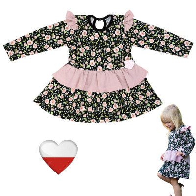 Sukienka dla Dziewczynki pudrowa róża TuBobo