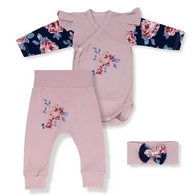 KOMPLET DLA DZIEWCZYNKI PUDROWA RÓŻA