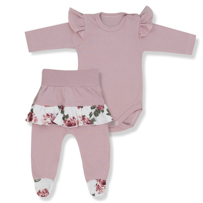 KOMPLET DLA DZIEWCZYNKI FALBANKA PUDER