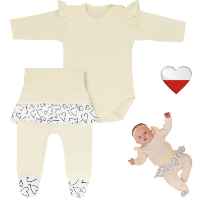 KOMPLET DLA DZIEWCZYNKI FALBANKA  ECRU TuBobo