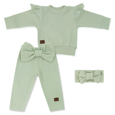 Komplet dla dziewczynki Kokarda Pistacja